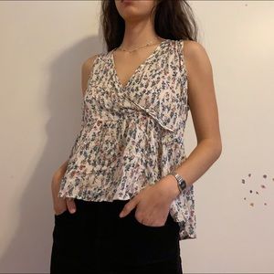 Surplice floral tank